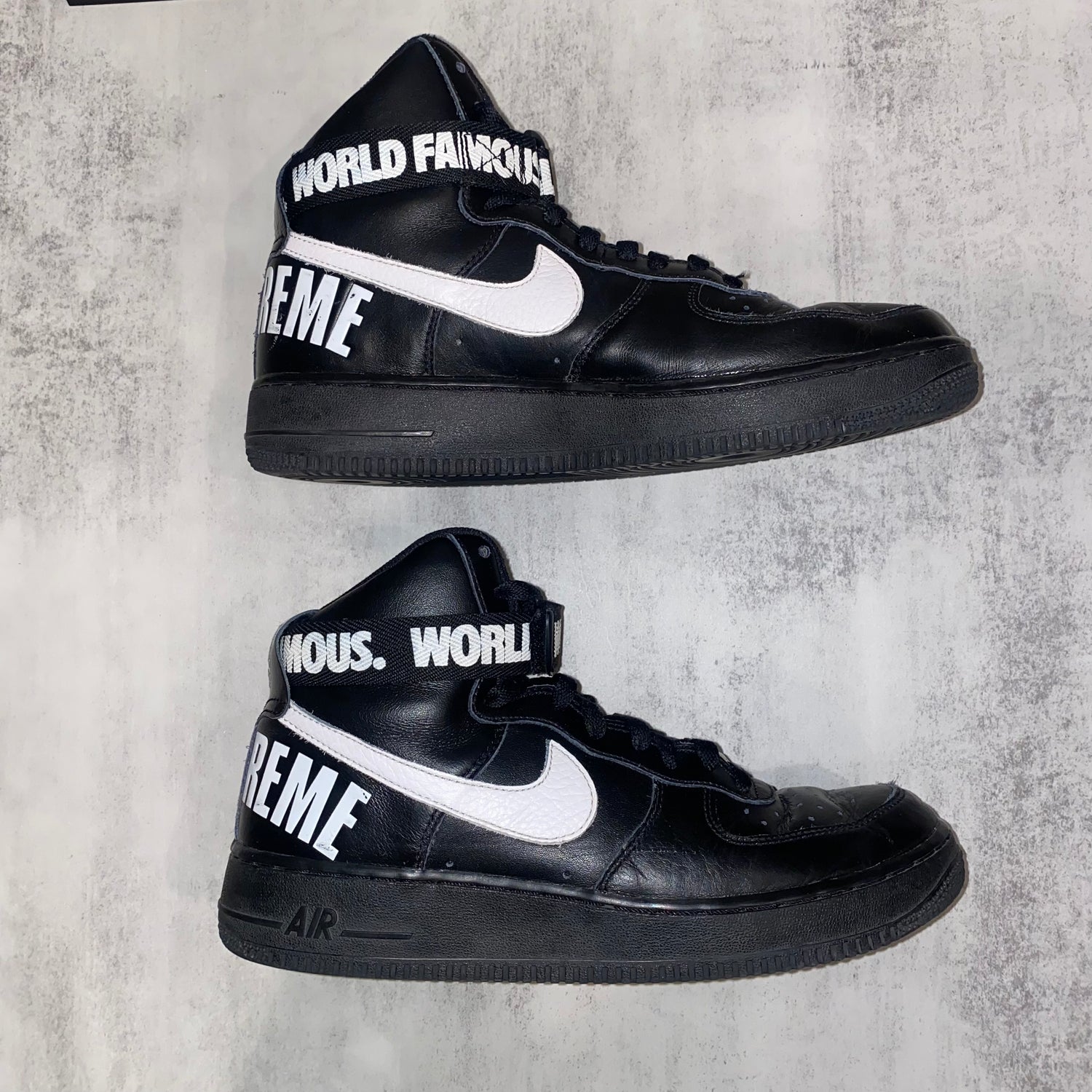 supreme shoes black and white