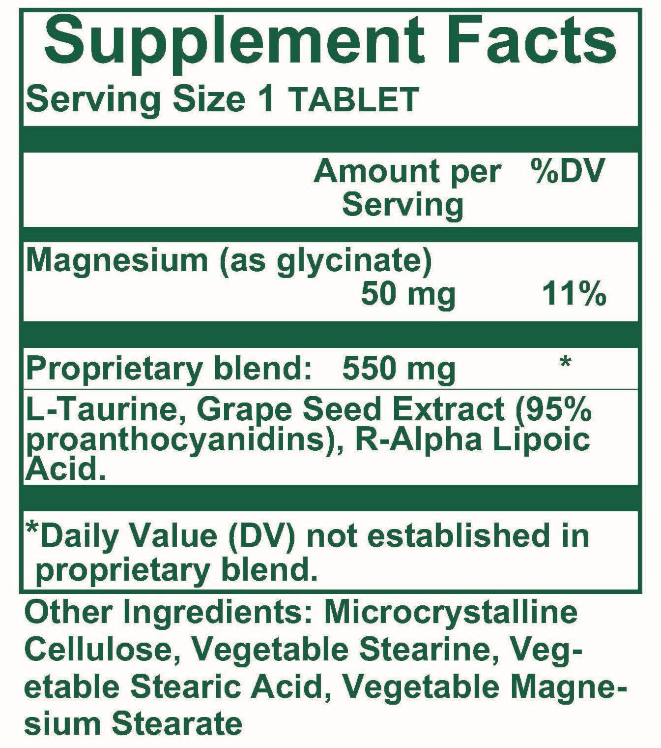 BP Renew Nutrition Facts