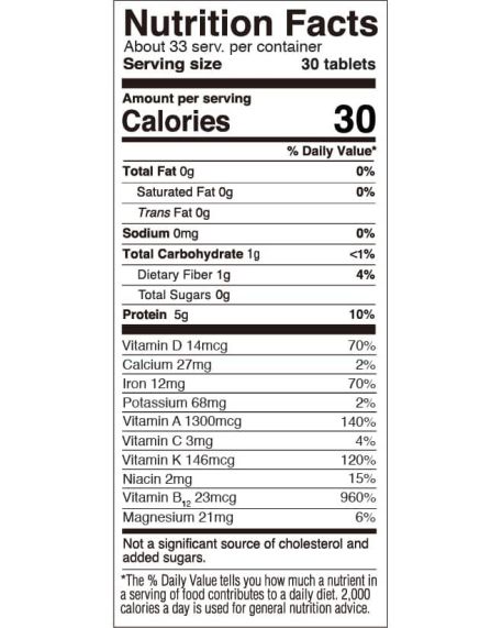 RECOVERYbits Nutritional Facts