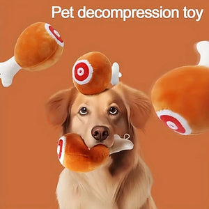 1pc Chicken Leg Design Pet Grinding Teeth Squeaky Plush ToyDurable Chew Toy For Dog Interactive Supply - iDeliverd