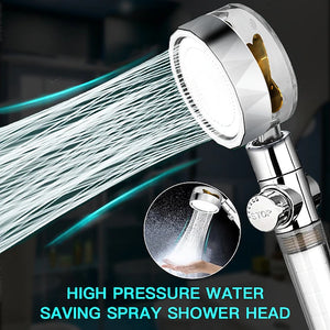 Shower Head Water Saving Flow 360 Degrees Rotating With Small Fan ABS Rain High-Pressure Spray - iDeliverd