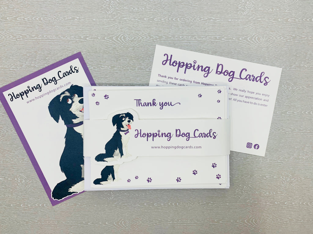 Hopping Dog Thank you Cards