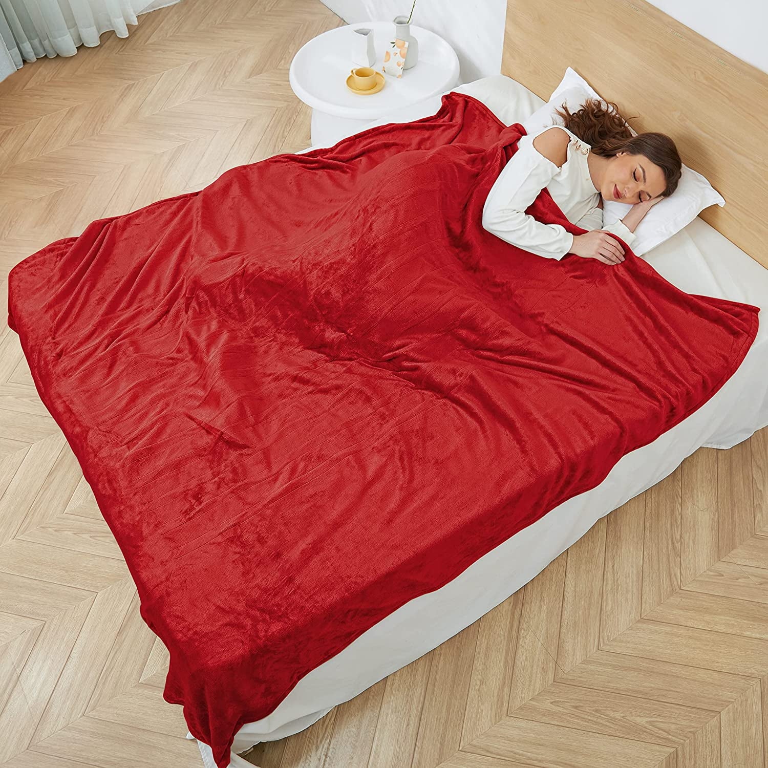 SUNNY HEAT Heated Blanket 72"x84" Full Size with 4 Heating Levels & 10 Hours Auto-off with Soft Plush Fabric for Bedding - Dark Grey