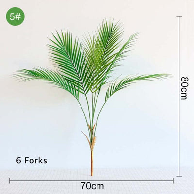 Multiple Green Artificial Palm Leaf Plastic Plants For Home Decoration - Capella Palace