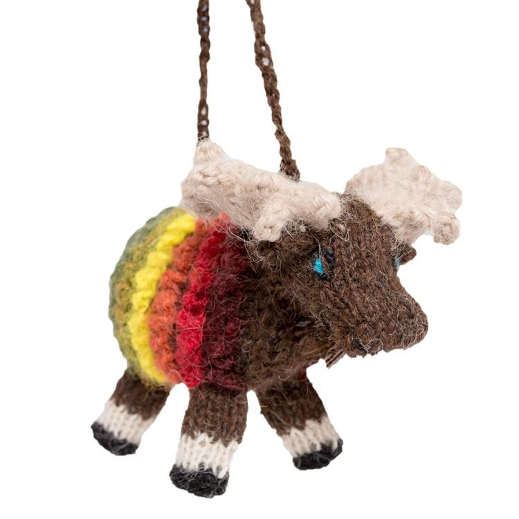 Moose  - Alpaca Knitted Ornament