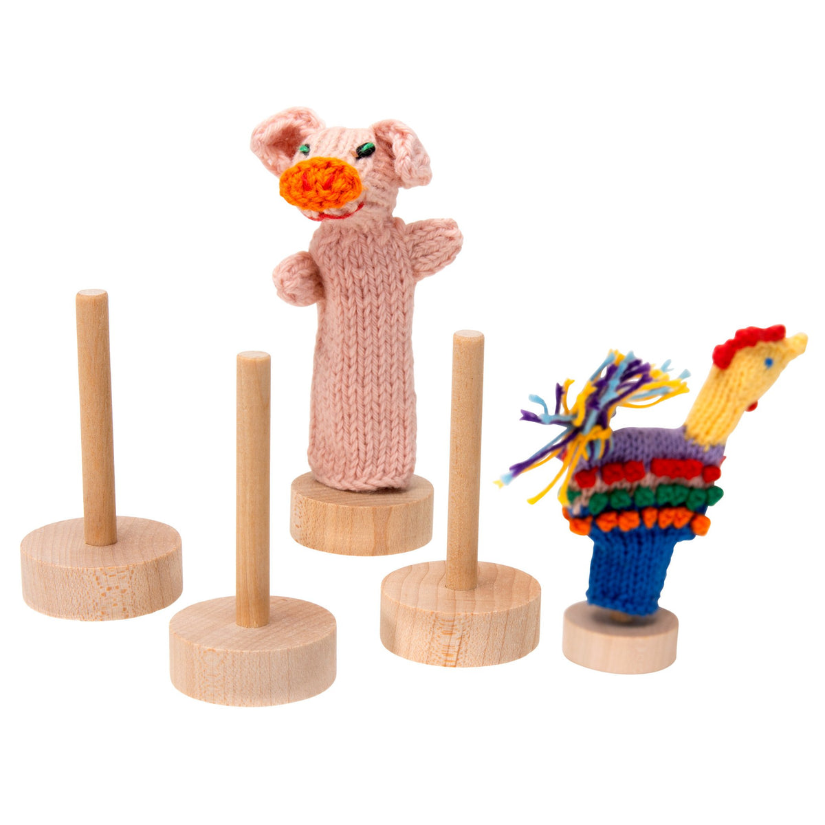 Finger Puppet Stand Finger Puppets Children's Games Wooden Doll Stand Stand  for Hand Puppets 