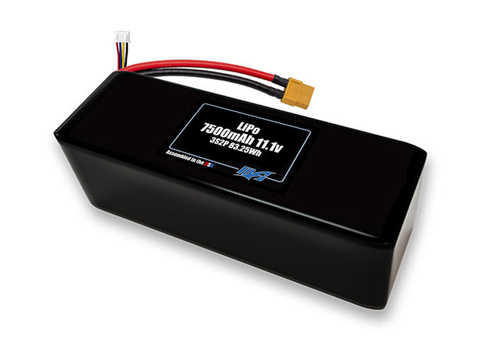 Graphene LiPo 7500mAh 3S2P 11.1v Battery Pack