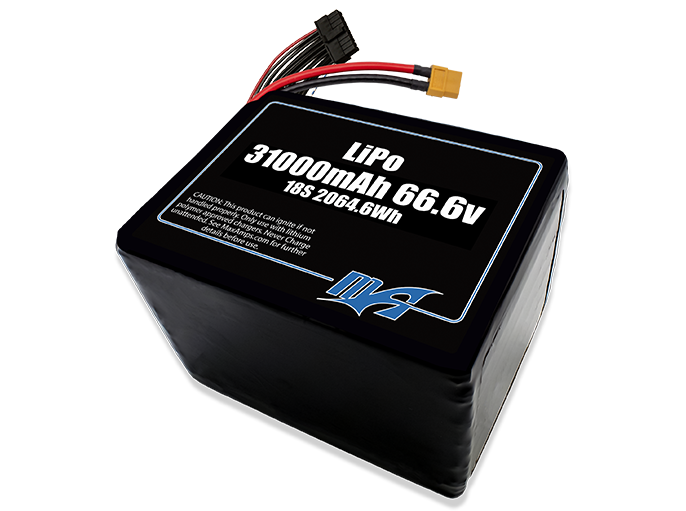 LiPo 31000mAh 18S 66.6v Battery Pack