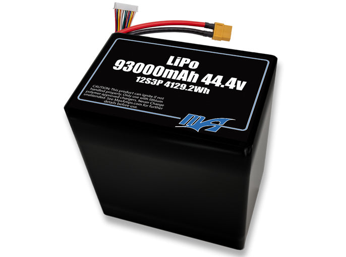LiPo 93000mAh 12S3P 44.4v Battery Pack