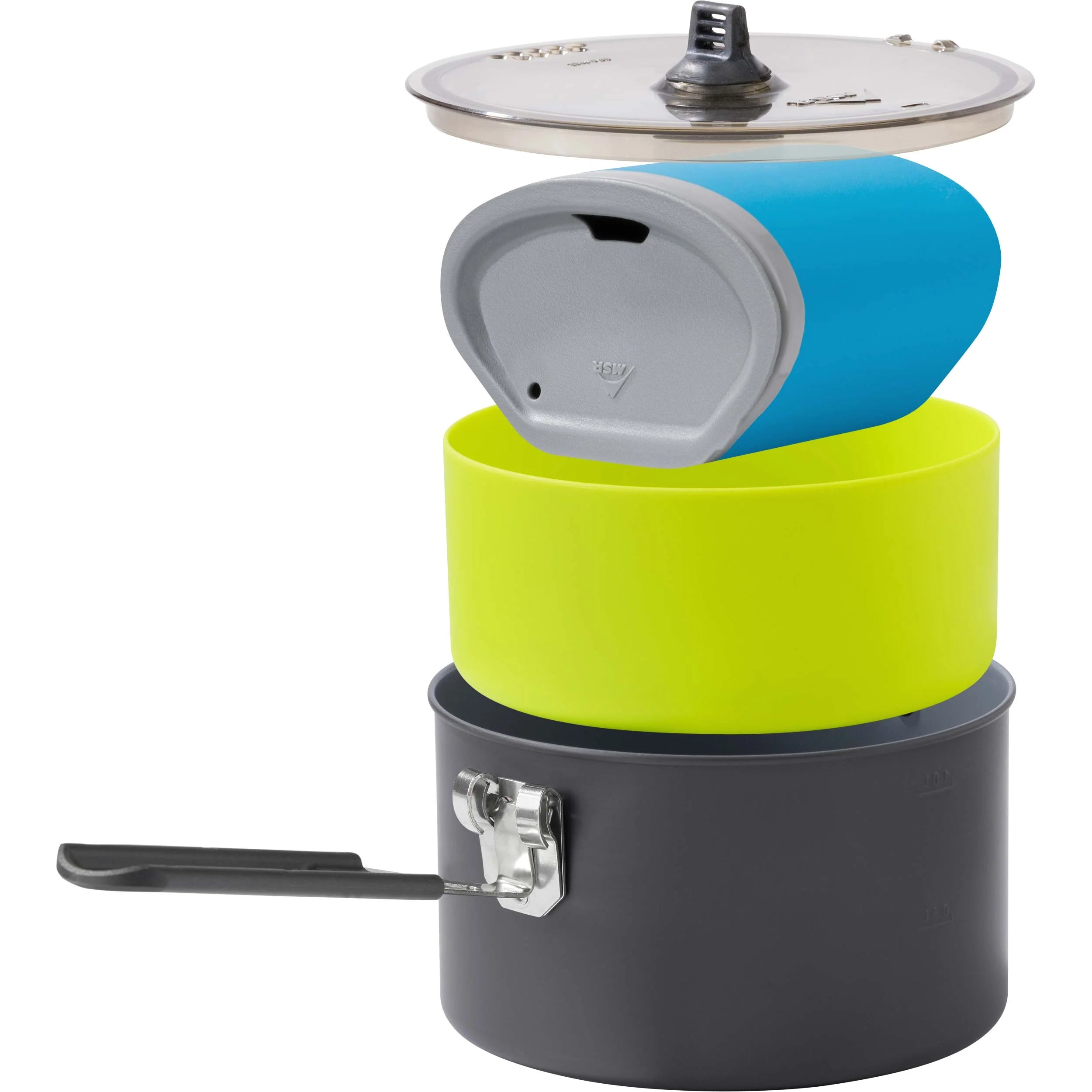 MSR TRAIL LITE SOLO COOK SET - SINGLE ULTRALIGHT TREKKING COOKWARE KIT - EXPLODED VIEW