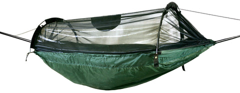 DD Hammock Frontline XL aperta con zanzariera montata