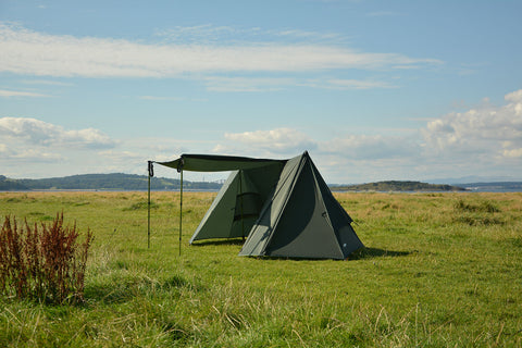 DD A-Frame Tent con il tettuccio aperto