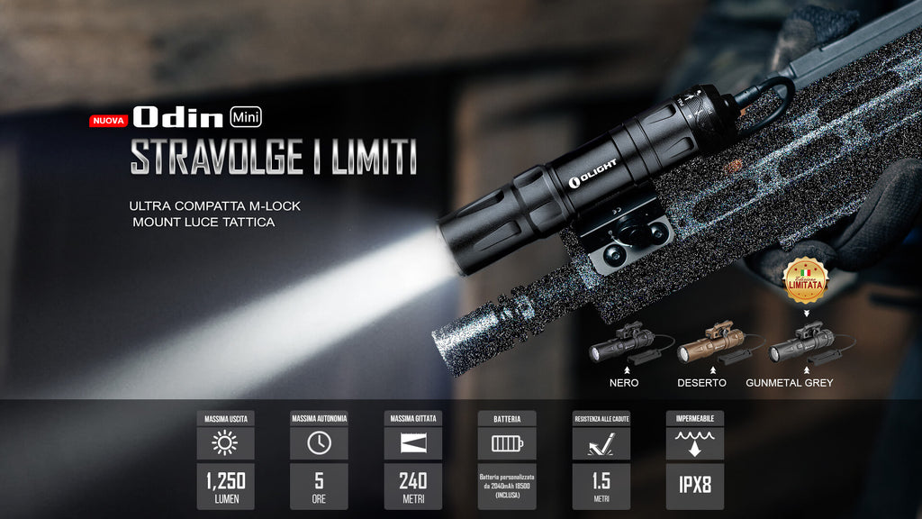 OLIGHT | ODIN MINI TACTICAL - Torcia palmare da 1250 lumens