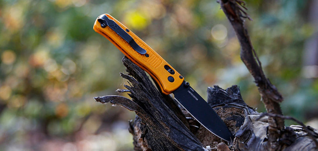 BENCHMADE | BUGOUT x WORK SHARP AMBER YELLOW LIMITED - Coltello chiudibile EDC