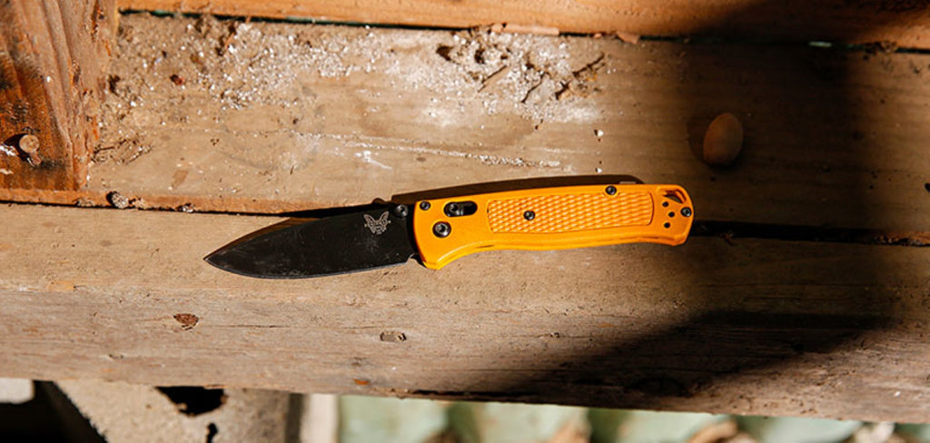 BENCHMADE | BUGOUT x WORK SHARP AMBER YELLOW LIMITED - Coltello chiudibile EDC