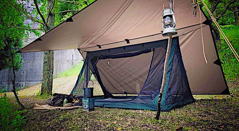 dd a-frame mesh tent con tarp