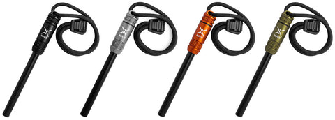 immagine con tutti i colori degli acciarini exotac fireROD v2 disponibili su backpacco