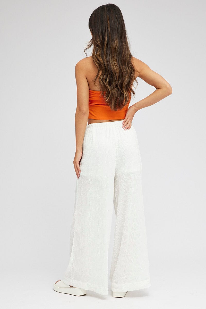 Perrie Sian White Tailored Wide Leg Trousers | In The Style