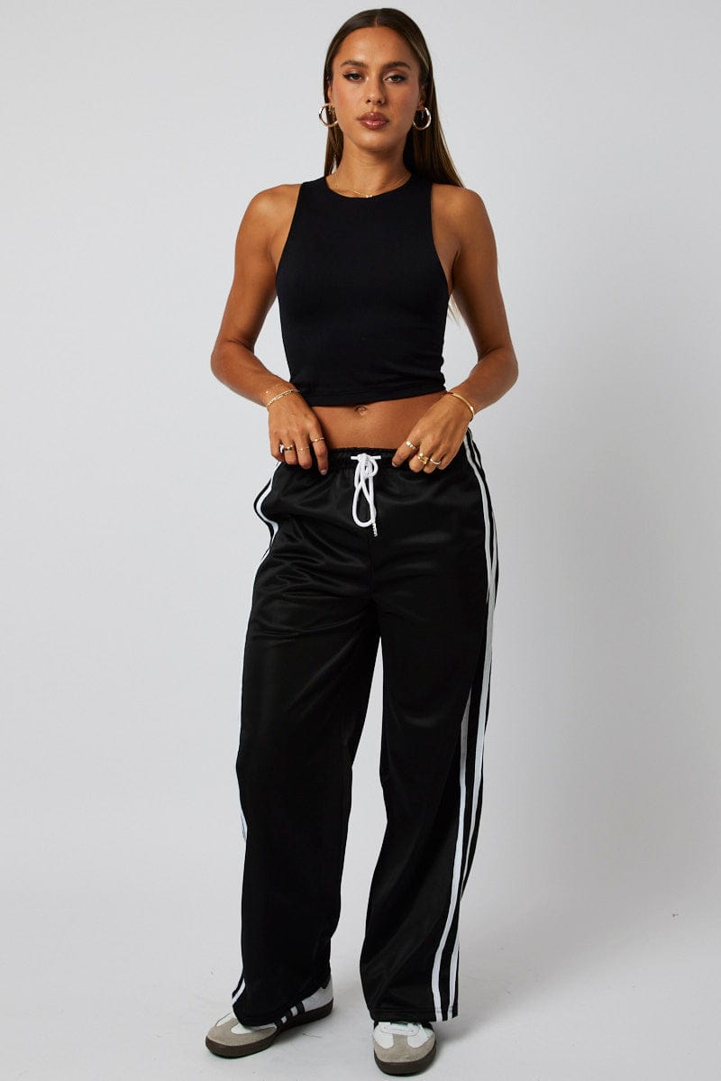 Streetwear Track Pants Women, Black Streetwear Sweatpants