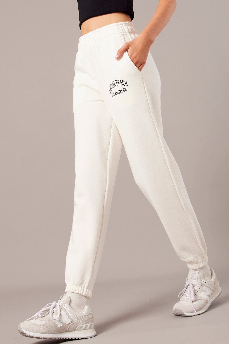 White Track pants and sweatpants for Women