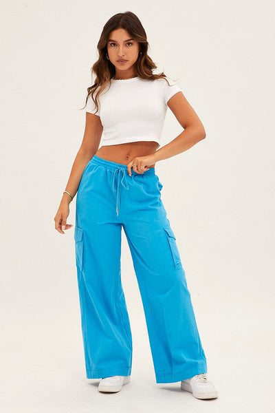 Royal Blue Cargo Pants - sosorella