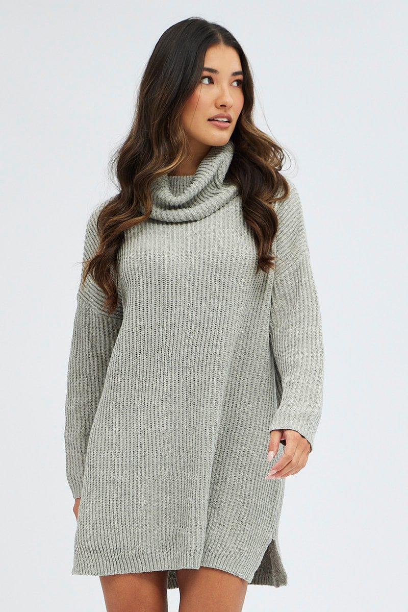 Knit Dress | Women's Long Sleeve Knitted Dress | Ally Fashion