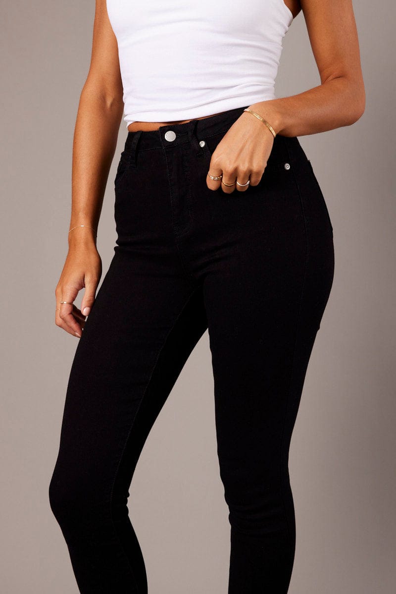 High Waisted Black Skinny Jeans