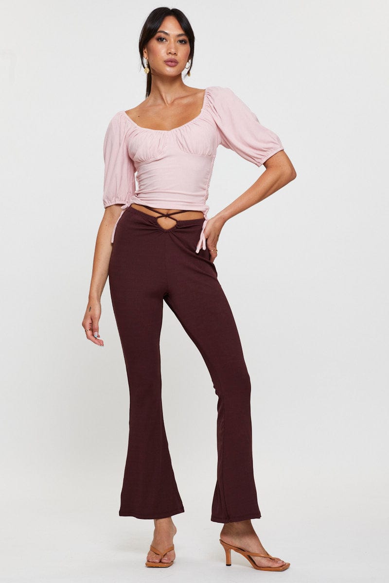 Black Flare Pants Mid Rise