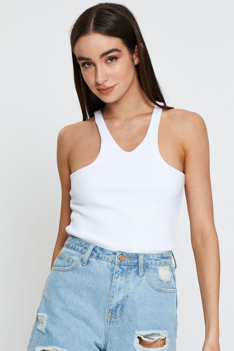 Women’s White Singlet Top | Ally Fashion