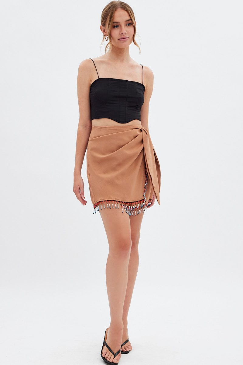 ASOS Design Knot Wrap Mini Skirt