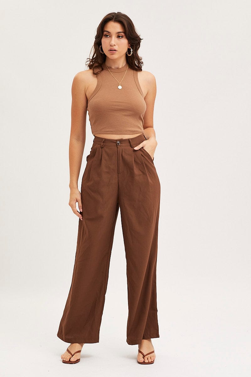 Women's Brown Crop Top | Ally Fashion