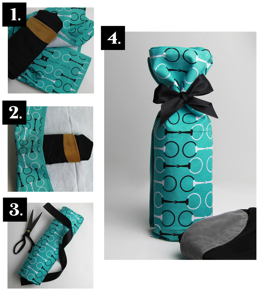 how to wrap a gift with a tea towel in four steps for equestrian gift giving ideas