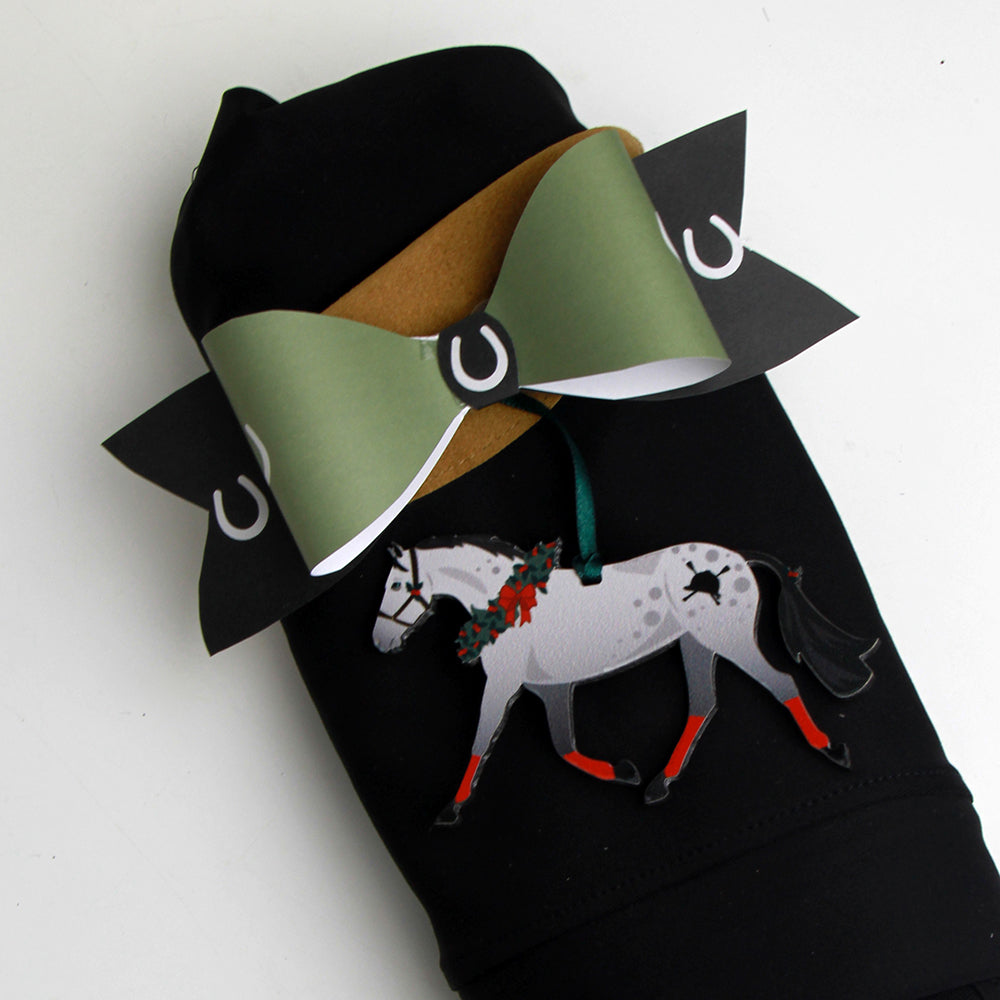 botori riding tights breeches with hunt seat paper co equestrian gift wrap bow with horse christmas ornamant.