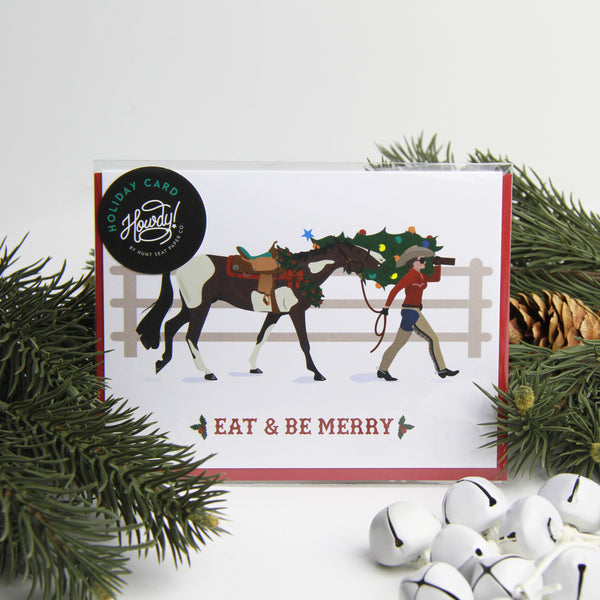 western cowgirl christmas card, eat and be merry cowgirl christmas card, country western holiday gift ideas