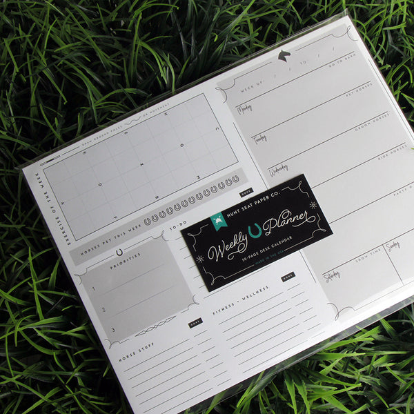 equestrian planner for christmas gift for horse lovers, weekly planner with horses on it.