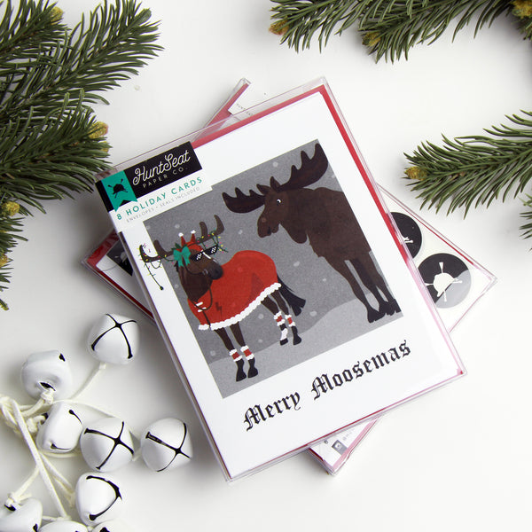 merry moosemas thug life funny horse christmas card for equestirans