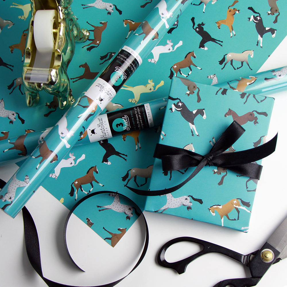 party ponies horse lover gift wrap for equestrians, equestrian black friday, horse gift ideas