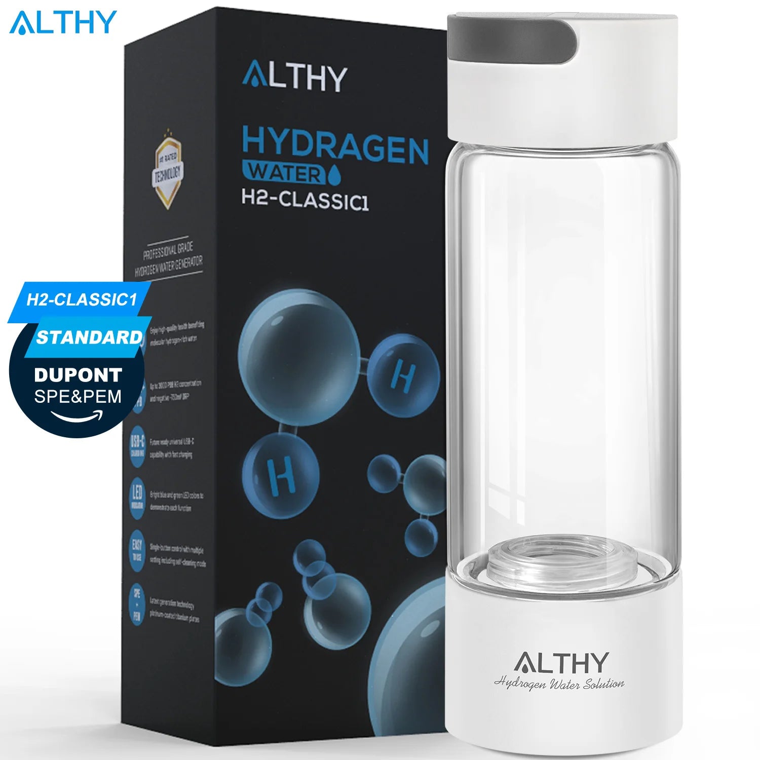 Hydrogen Rich Water Generator Bottle & Inhalation Device