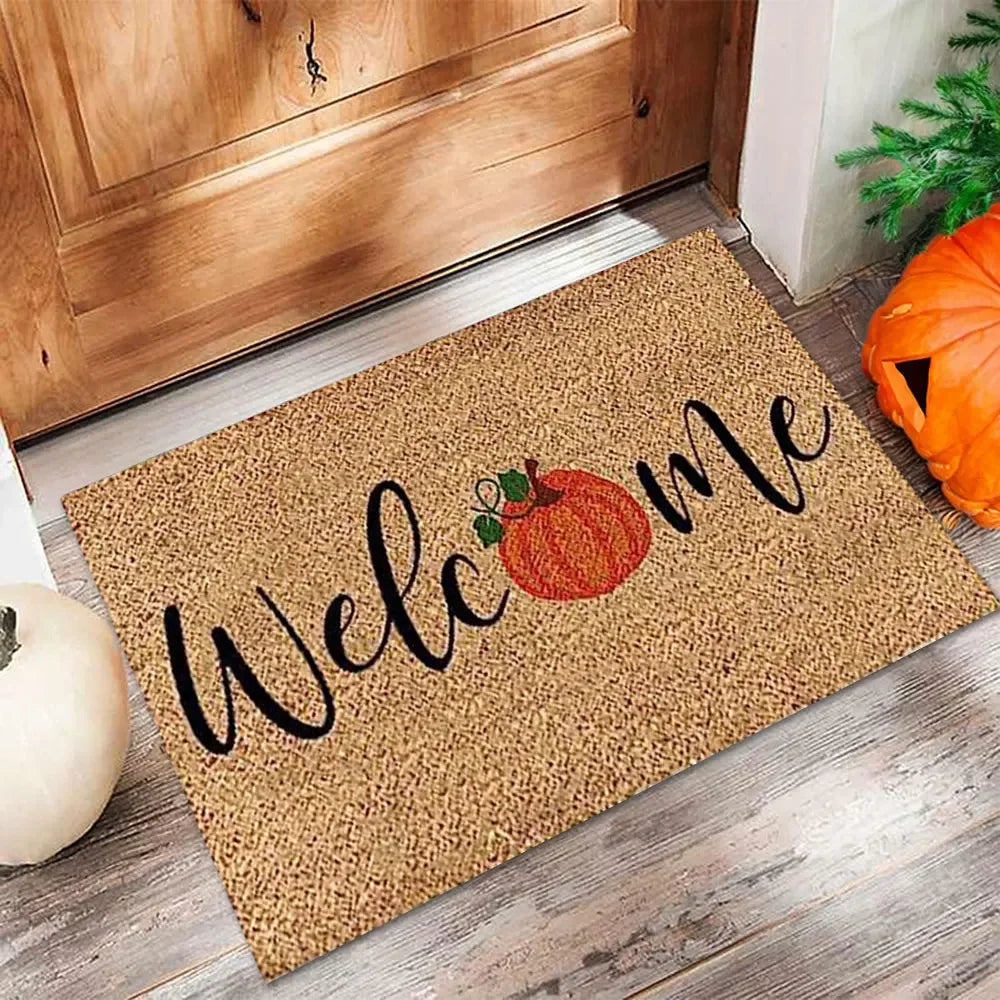 Autumn Welcome Pumpkin Door Mat