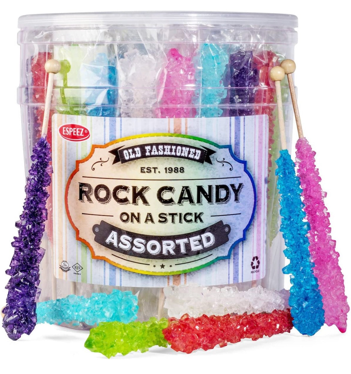 Old Fashioned Rock Candy On A Stick Assorted 36ct Tub — Jaysdirectwholesale 6489