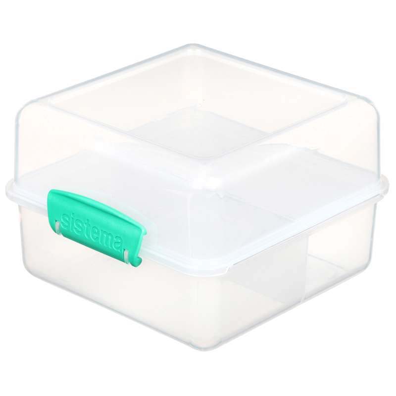 Billede af Sistema Madkasse - Lunch Cube To Go - 1.4 L. - Klar/Minty Teal hos Loukrudt