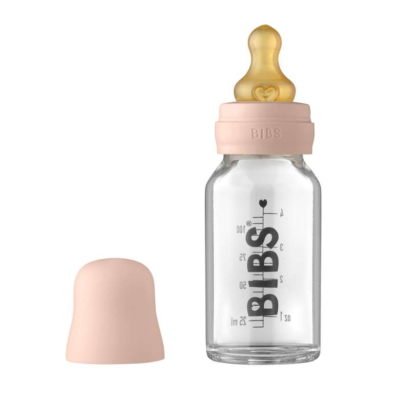 Billede af BIBS Bottle - Komplet Sutteflaskesæt - Lille - 110 ml. - Blush hos Loukrudt