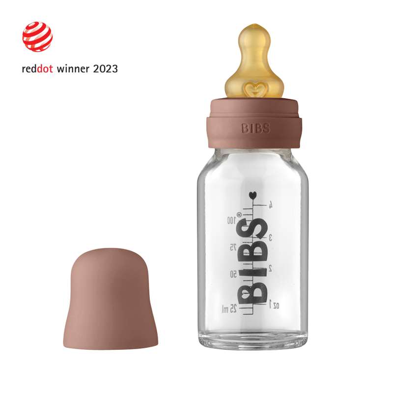 Billede af BIBS Bottle - Komplet Sutteflaskesæt - Lille - 110 ml. - Woodchuck hos Loukrudt