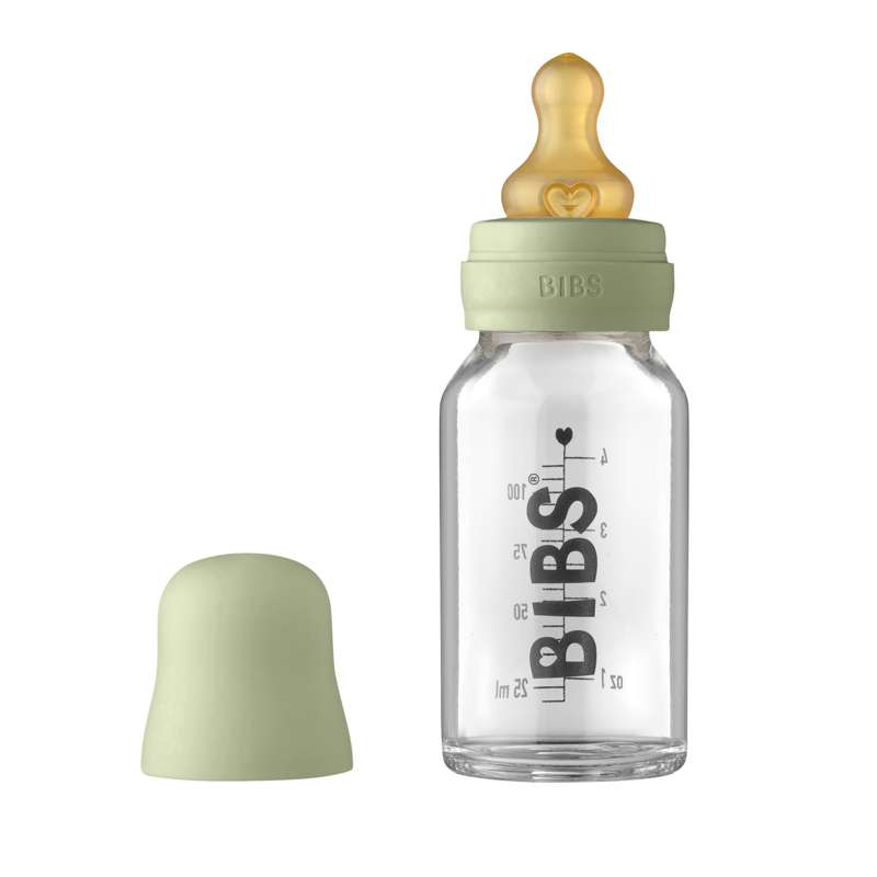 Billede af BIBS Bottle - Komplet Sutteflaskesæt - Lille - 110 ml. - Sage hos Loukrudt