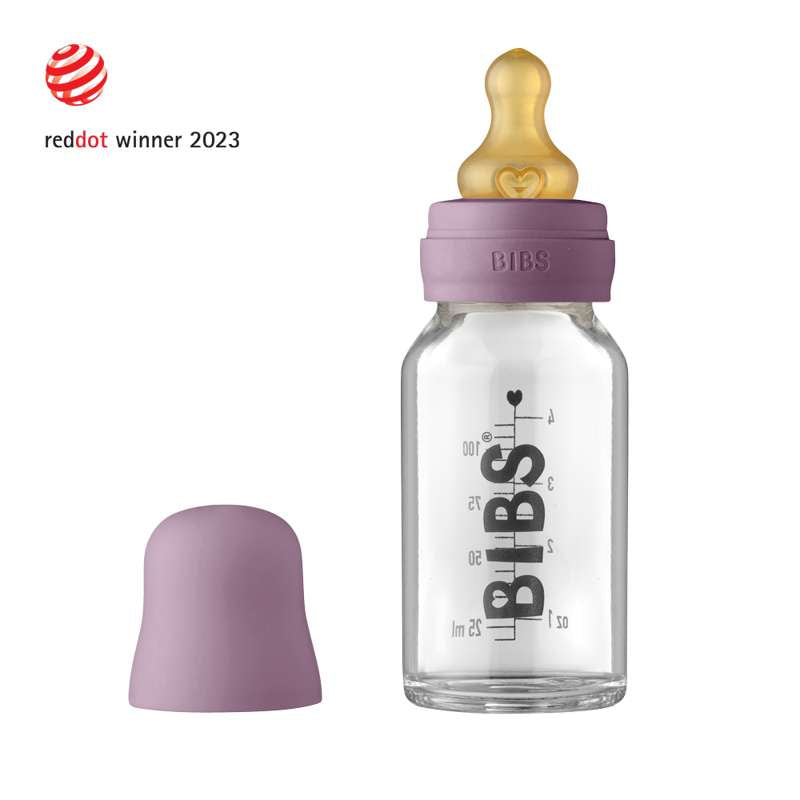 Billede af BIBS Bottle - Komplet Sutteflaskesæt - Lille - 110 ml. - Mauve hos Loukrudt