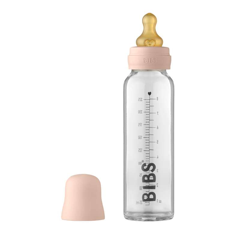 Billede af BIBS Bottle - Komplet Sutteflaskesæt - Stor - 225 ml. - Blush hos Loukrudt