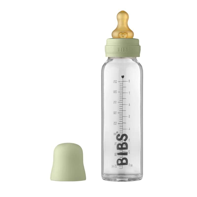 Billede af BIBS Bottle - Komplet Sutteflaskesæt - Stor - 225 ml. - Sage hos Loukrudt