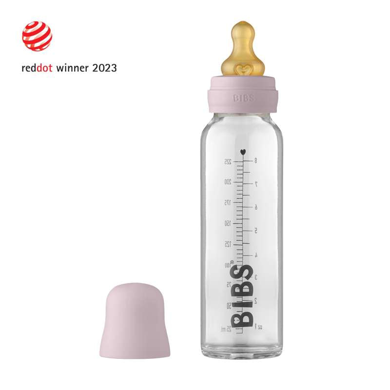Billede af BIBS Bottle - Komplet Sutteflaskesæt - Stor - 225 ml. - Dusky Lilac hos Loukrudt
