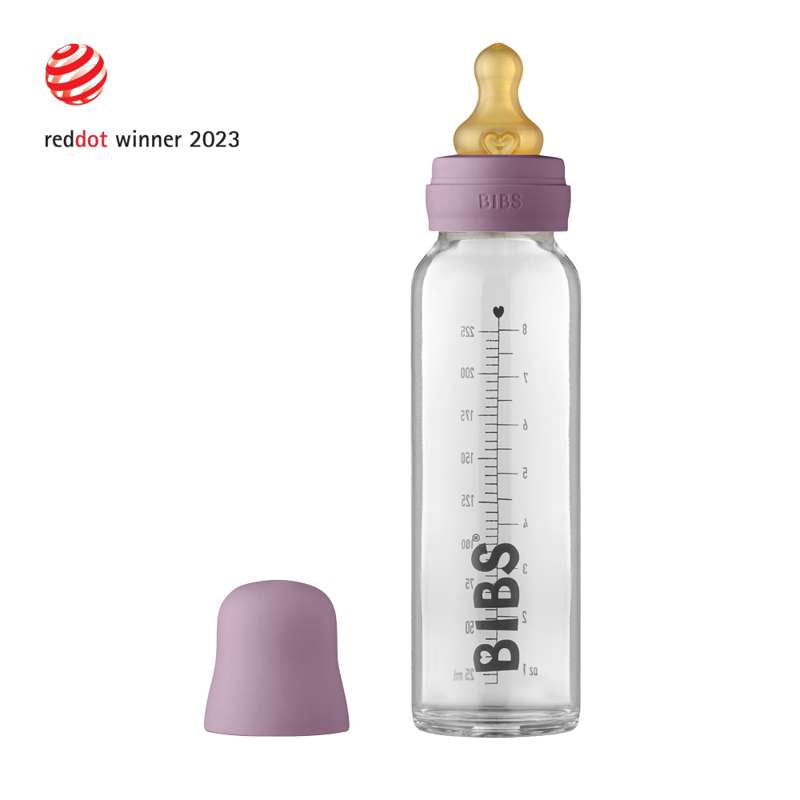 Billede af BIBS Bottle - Komplet Sutteflaskesæt - Stor - 225 ml. - Mauve hos Loukrudt