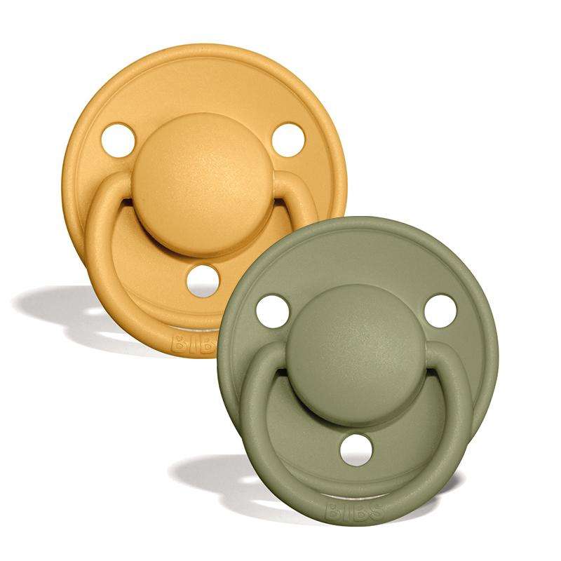 Billede af BIBS De Lux Sut - 2-Pak - Onesize - Silikone - Honey Bee/Olive